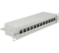 DeLOCK - Panneau de brassage - RJ-45 X 12 - gris clair - 1U (43299)