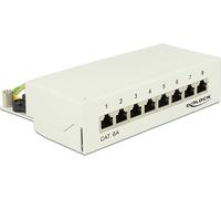 Delock Panneau de brassage - RJ-45 X 8 - gris clair, RAL 7035