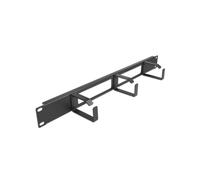 DeLOCK Panneau de Cheminement de Câbles 1U 19" Métal Noir avec Ouverture et 3 Crochets pour Gestion Câbles en Baie Réseau 483x77.5x44mm