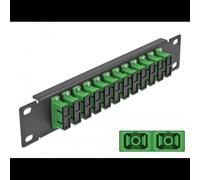 DeLOCK Panneau de Distribution Fibre Optique 10" 1U 12 Ports SC Duplex Vert Métal Noir (44x10x254mm) Compatible Fibre Monomode (FMN)