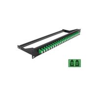 DeLOCK Panneau de Distribution Fibre Optique 19" 1U 24 Ports LC Duplex Vert, 48 Connecteurs, Compatible Fibre Monomode (SMF) 482.6mm x 150mm x 43.6mm