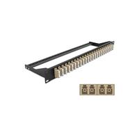 DeLOCK Panneau de Distribution Fibre Optique 19" 1U 24 Ports LC Quad Beige/Noir, Connecteurs SC, Compatible Fibre Multimode (FMM), 482.6 x 150 x 43.6 mm