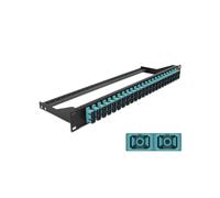 DeLOCK Panneau de Distribution Fibre Optique 19" 1U, 24 Ports SC Duplex, Aqua, Compatible Fibre Multimode, Connecteurs 48, Largeur 482.6mm