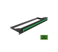 DeLOCK Panneau de Distribution Fibre Optique 1U 19" 24 Ports SC Simplex Vert pour Fibre Monomode (SMF) 482.6 x 150 x 43.6 mm