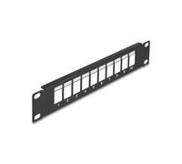 DeLOCK Panneau de Distribution Keystone 10" 1U Métal Noir 10 Ports pour Modules Keystone Standard Largeur 44mm Profondeur 254mm avec Kit de Montage