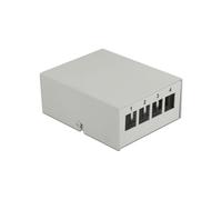 DeLOCK Panneau de Distribution Keystone 4 Ports Gris Métal 87.3x112.5x45.2mm avec Serre-Câbles et Clips Rail DIN (Référence 43407)