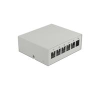 DeLOCK Panneau de Distribution Keystone 6 Ports Gris Métal 112.5x123.5x45.2mm avec Serre-Câbles et Clips Rail DIN Ref. 43410