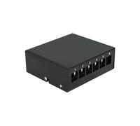DeLOCK Panneau de Distribution Keystone 6 Ports Noir Métal, 112.5 x 123.5 x 45.2 mm, avec Serre-Câbles et Clips de Montage Rail DIN