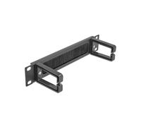 DeLOCK Panneau de Gestion de Câbles 10" 1U Métal/Nylon Noir avec 4 Crochets - Profondeur 25.4 cm, Largeur 77.5 mm, Hauteur 44 mm