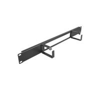 DeLOCK Panneau de Gestion de Câbles 19" 1U Métal Noir avec Ouverture et Crochets - Largeur 77.5mm, Profondeur 483mm, Hauteur 44mm