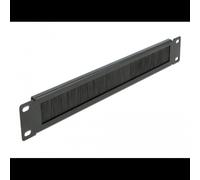 DeLOCK Panneau de Gestion de Câbles 1U 19" Noir Métal - Bande Passe-Câbles à Brosses Nylon 482mm x 44.2mm x 10mm - Kit de Montage Inclus