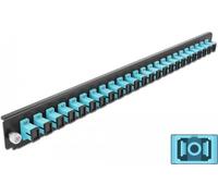 Delock Panneau de montage en rack pour boîte d'épissure de fibre optique - face avant - SC MM X 24 - aigue-marine - 1U - 48.3 cm (19")