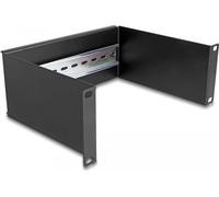 Delock - Panneau de rail DIN - montable sur rack - noir - 2U - 25.4 cm (10")