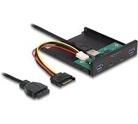 DELOCK Panneau Frontal de 3,5" USB 3.2 GEN 1 2 x USB Type-C™ + 2 x USB Type-A 3.0