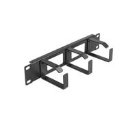 DeLOCK Panneau Gestion de Câbles 10" 1U Métal Noir avec Ouverture et 3 Crochets - Largeur 77.5mm, Profondeur 25.4cm - Référence 66656