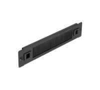 DeLOCK Panneau Passe-Câbles 10" 1U Noir, Installation sans Outil, Métal/Nylon avec Brosses, Profondeur 25.4cm, Référence 66343