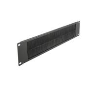 DeLOCK Panneau Passe-Câbles à Brosses 2U 19" Noir Métal/Nylon 48.3cm x 88.5mm x 10mm pour Rack 19" Ref. 66482