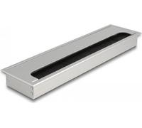 Delock Passe-câbles pour montage sur table avec brosse 300 x 80 x 28 mm argent (66863)