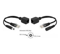 DeLOCK Passive PoE Adapter Set RJ45 DC 5,5 x 2,1 mm - Power Injector - Schwarz (Packung mit 2) (66023)