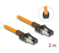 Delock - Patch-Kabel - RJ-45 (M) zu RJ-45 (M) - 2,0m - 6,2 mm - S/FTP - CAT 6a - halogenfrei, Portfinder-Funktion (USB-C betrieben), ohne Haken - orange (80408)