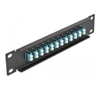 Delock - Patch Panel - LC Duplex MM X 12 - Schwarz - 1U - 25,4 cm (10") (66768)