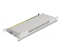 Delock - Patch Panel - Rack montierbar - CAT 6a - RJ-45 X 8, LSA X 8 - Grau - 0.5U - 25.4 cm (10")