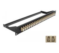 Delock - Patch Panel - Rack montierbar - LC Duplex MM X 24 - Schwarz, beige - 1U - 48,3 cm (19") (43388)