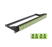 Delock - Patch Panel - Rack montierbar - LC Quad MM x 24 - Schwarz, hellgrün - 1U - 48.3 cm (19")