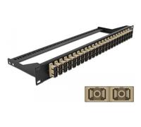 Delock - Patch Panel - Rack montierbar - SC Duplex MM X 24 - Schwarz, beige - 1U - 48.3 cm (19")