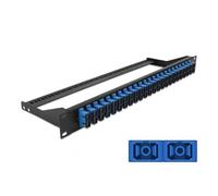 Delock - Patch Panel - Rack montierbar - SC Duplex SM X 24 - Schwarz, Blau - 1U - 48.3 cm (19``)