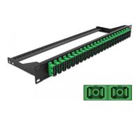 Delock - Patch Panel - Rack montierbar - SC Duplex SM X 24 - Schwarz, grün - 1U - 48.3 cm (19")