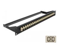 Delock - Patch Panel - Rack montierbar - SC MM X 24 - Schwarz, beige - 1U - 48.3 cm (19")
