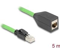 Delock - Patch-Verlängerungskabel - RJ-45 (M) zu RJ-45 (W) - 5,0m - 6,8 mm - SF/UTP - CAT 6a - ohne Haken - grün (80882)