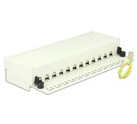 DELOCK Patchpanel Desktop 12-Port Cat6a weiß