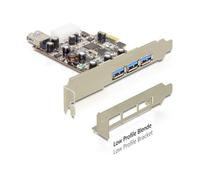 Delock PCI Express Card > 3 x extern + 1 x intern USB 3.0 - Adaptateur USB - PCI Express x1 profil bas - USB, USB 2.0, USB 3.0 - 4 ports G