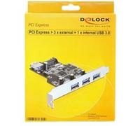Delock PCI Express Card > 3 x external + 1 x internal USB 3.0 - Adaptateur USB - PCIe 2.0 - USB, USB 2.0, USB 3.0 - 4 ports G