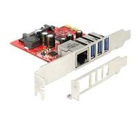 Delock PCI Express Card > 3 x external USB 3.0 + 1 x external Gigabit LAN - Adaptateur USB / réseau - PCI Express x1 - USB 3.0 x 3 + 1000Base-T G