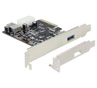 DeLock PCIe x4 SuperSpeed USB 10 Gbps (USB 3.1 Gen 2) 1+1 Port avec LP ASmedia