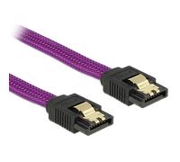 Delock Premium - Câble SATA - Serial ATA 150/300/600 - SATA (M) pour SATA (M) - 20 cm - verrouillé - violet