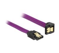 Delock Premium - Câble SATA - Serial ATA 150/300/600 - SATA (M) pour SATA (M) - 30 cm - verrouillé, connecteur à 90 ° - violet