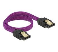 Delock Premium - Câble SATA - Serial ATA 150/300/600 - SATA (M) pour SATA (M) - 30 cm - verrouillé - violet