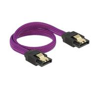 Delock Premium - Câble SATA - Serial ATA 150/300/600 - SATA (M) pour SATA (M) - 30 cm - verrouillé - violet