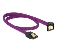 Delock Premium - Câble SATA - Serial ATA 150/300/600 - SATA (M) pour SATA (M) - 50 cm - verrouillé, connecteur à 90 ° - violet