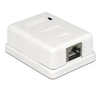 DeLock Prise réseau en saillie 86169 – RJ45 CAT6 1 port, plaque centrale et châssis, blanc