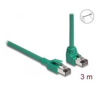 Delock PROFINET - Patch-Kabel - RJ-45 (M) zu RJ-45 (M) gewinkelt - 3 m - 7 mm - SF/UTP - CAT 6 - grün