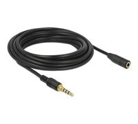 Delock Rallonge Câble Audio Mini jack 4 p¿les mâle - femelle - 5 m - noir