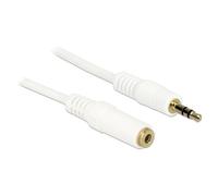 Delock - Rallonge de câble audio - mini-phone stereo 3.5 mm femelle pour mini-phone stereo 3.5 mm mâle - 1 m - blanc