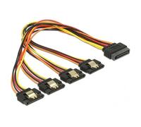 DeLock Rallonge câble alimentation SATA (M)→SATA (F) clip métal 30 cm noir/jaune/rouge/orange