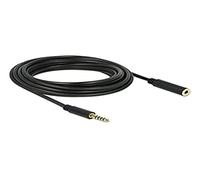 DELOCK Rallonge jack 4,4 mm 5 broches vers prise femelle 5 m Noir