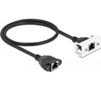 Delock Rallonge réseau pour module Easy 45 S/FTP RJ45 femelle à RJ45 femelle Cat.6A 50 cm noir (87130)